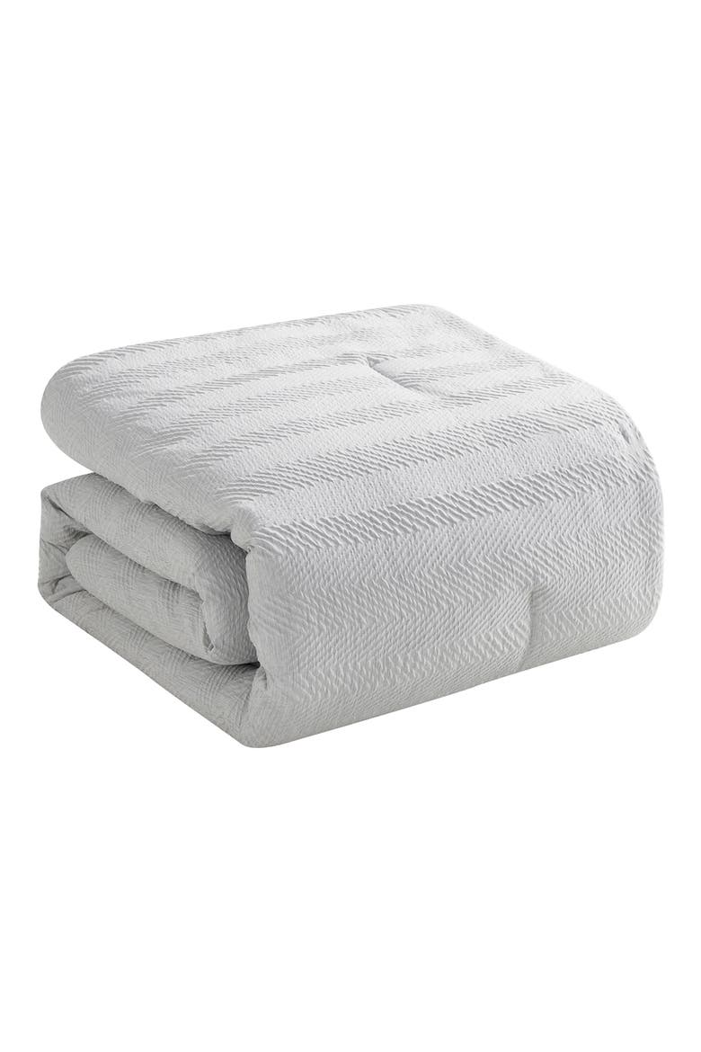 Herringbone Microfiber Reversible Comforter & Sham Set, Alternate, color, GREEN