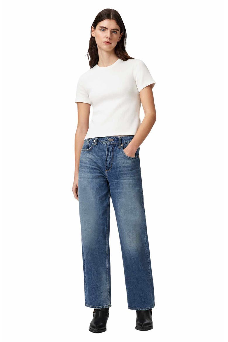 Elena Rib Knit Tee, Alternate, color, CHALK WHITE