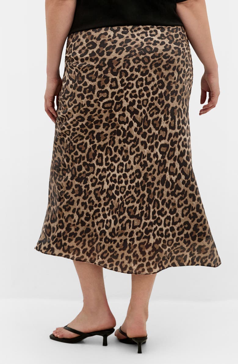 City Chic Kyra Leopard Print Midi Skirt, Alternate, color, Leopard Prt