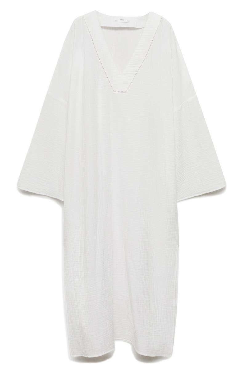 MANGO Oversize Pyjama Cotton Gauze Caftan, Alternate, color, 