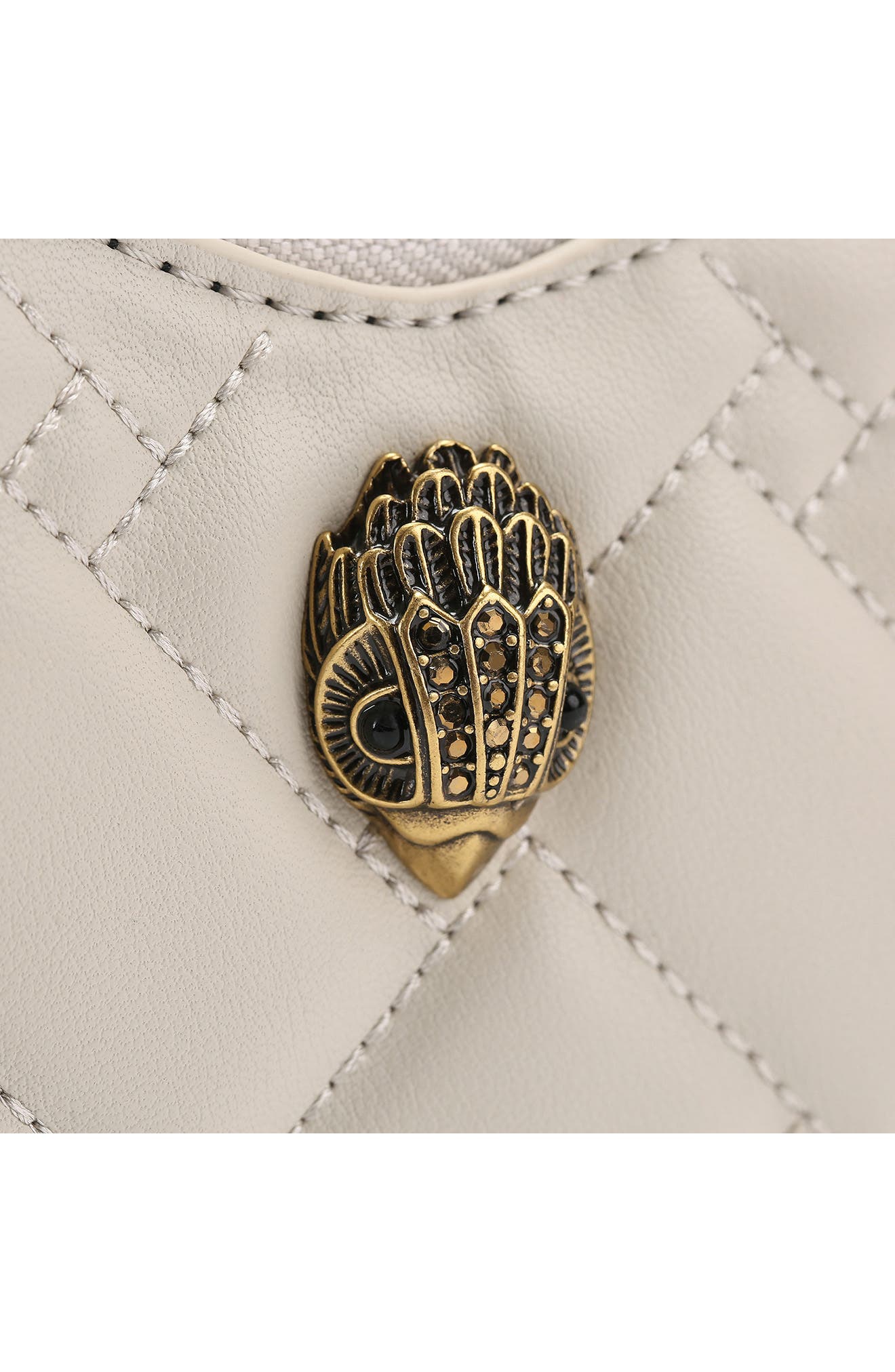 Kurt Geiger London Micro Heart Leather Crossbody Bag, Alternate, color, Natural