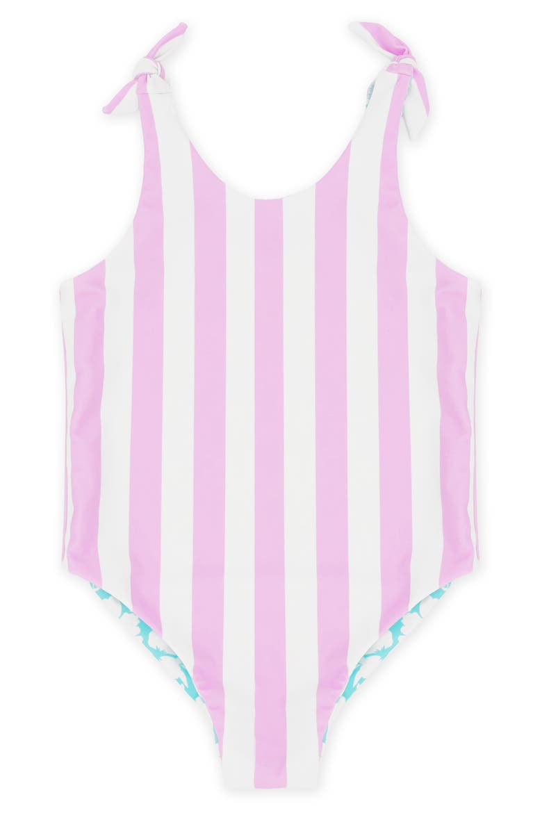 Kids' Skye Reversible UPF 50+ One-Piece Swimsuit, Main, color, POP PINK