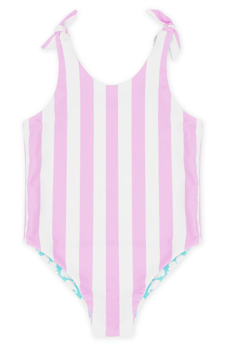 Feather 4 Arrow Kids' Skye Reversible UPF 50+ One-Piece Swimsuit, Main, color, Pop Pink