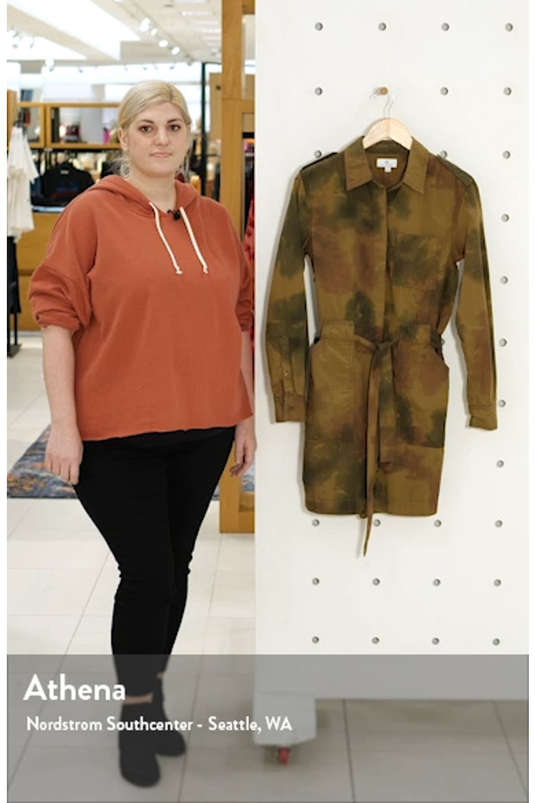 Justine Watercolor Camo Long Sleeve Cotton Shirtdress video