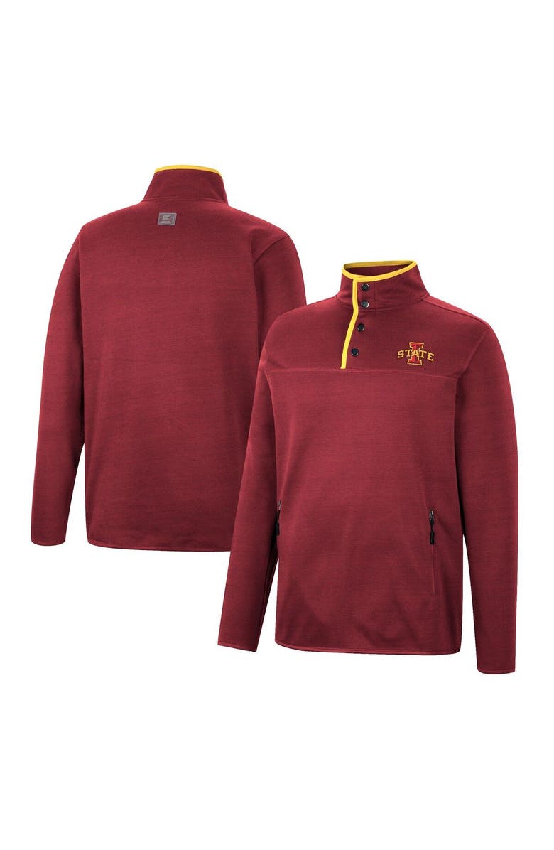 COLOSSEUM Men's Colosseum Cardinal Iowa State Cyclones Rebound Quarter-Snap Jacket, Main, color, Cardinal