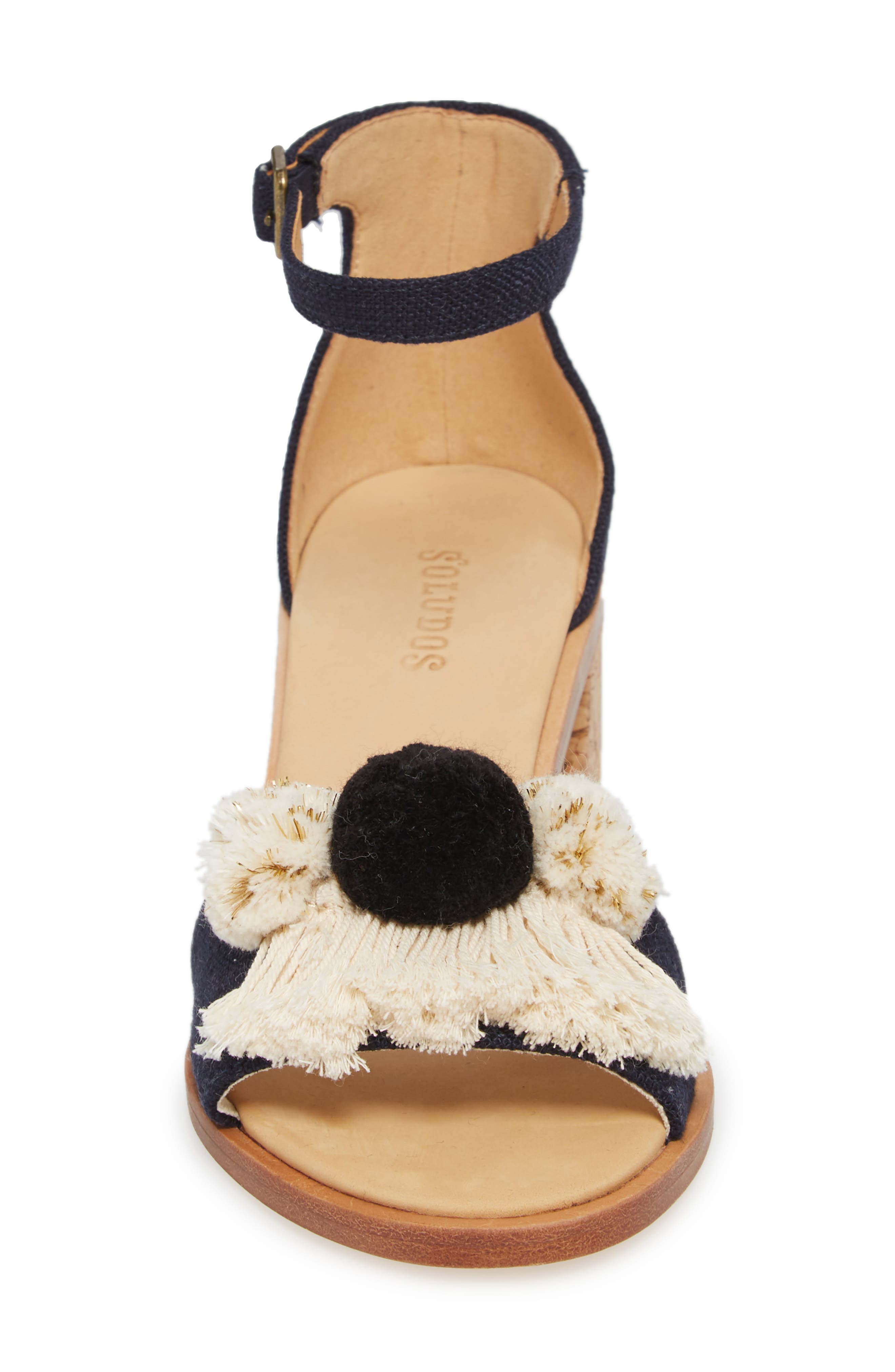 Soludos Capri Pom Pom Heel Sandal, Alternate, color, 
