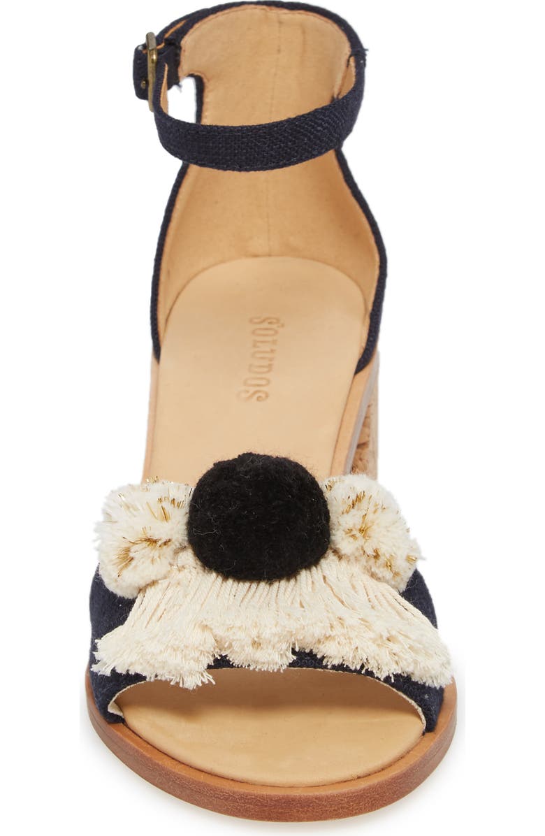 Soludos Capri Pom Pom Heel Sandal, Alternate, color,