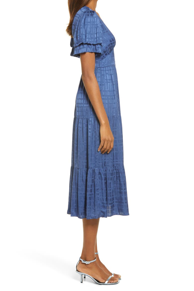 Marvella Jacquard Midi Dress, Alternate, color, BLUE