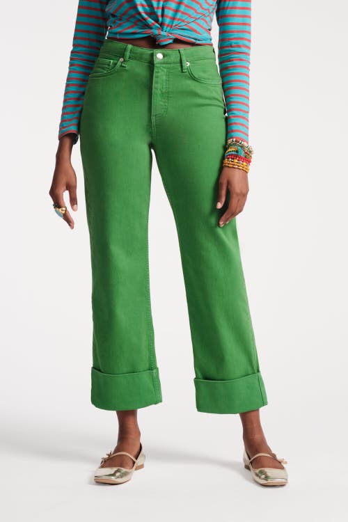 FRANCES VALENTINE FRANCES VALENTINE SMARTY CUFFED JEANS SOLID DENIM 