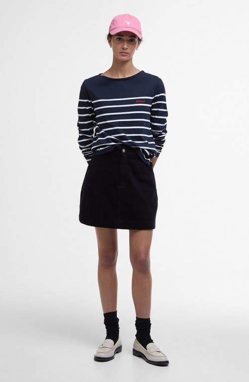Barbour Bradley Womens Long Sleeve Striped Top In Navy Stripe