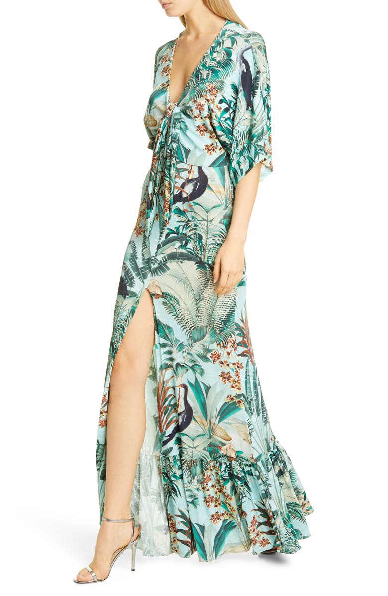 PatBO Patricia Bonaldi PatBO Eden Tie Front Jersey Gown, Alternate, color,