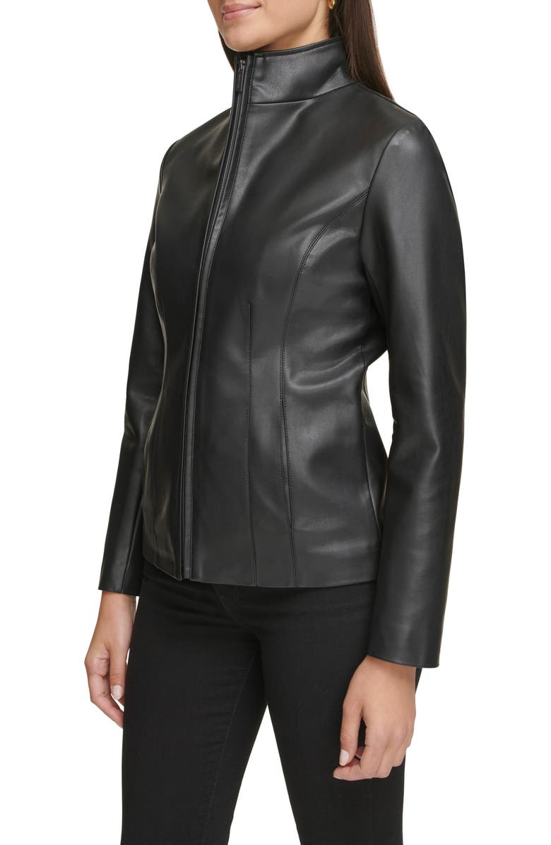 Kenneth Cole Faux Leather Zip Jacket, Alternate, color,
