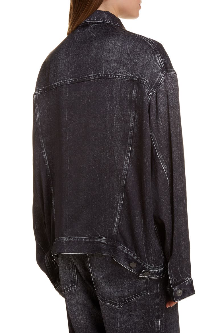 Oversize Trompe l'Oeil Satin Jacket, Alternate, color, STREAKY BLACK