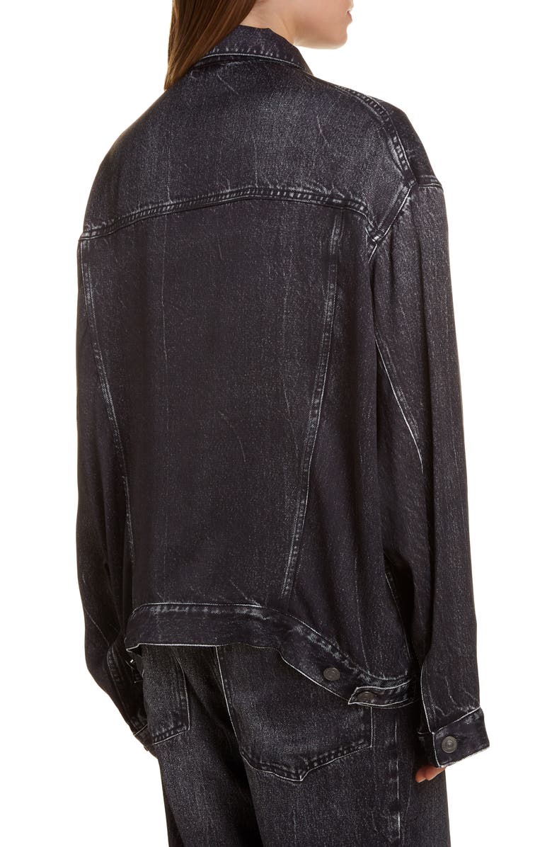 Balenciaga Oversize Trompe l'Oeil Satin Jacket, Alternate, color, 