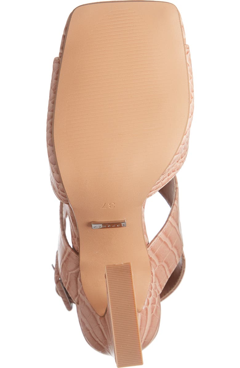 Topshop Natasha Crocodile Embossed Flare Heel Sandal, Alternate, color,