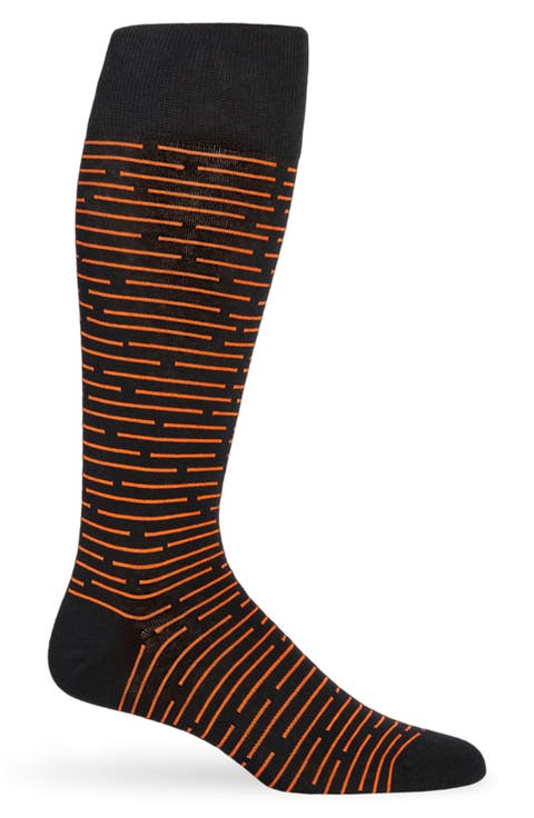 Broken Stripe Dress Socks