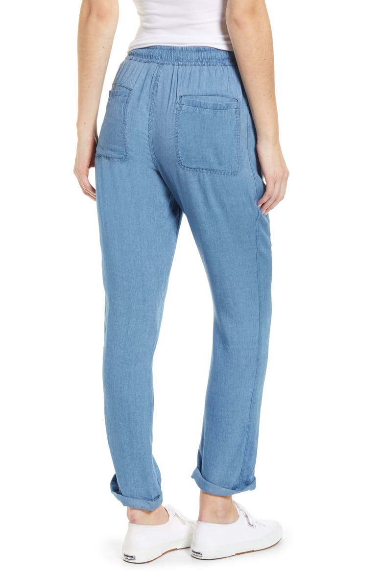 Drawcord Twill Pants, Alternate, color, LIGHT INDIGO