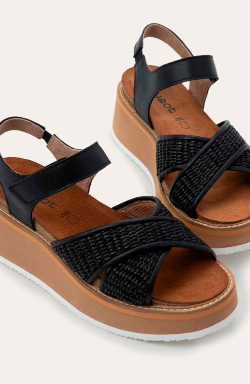 Naot Pavlova Platform Sandal In Jet Black Leather/black
