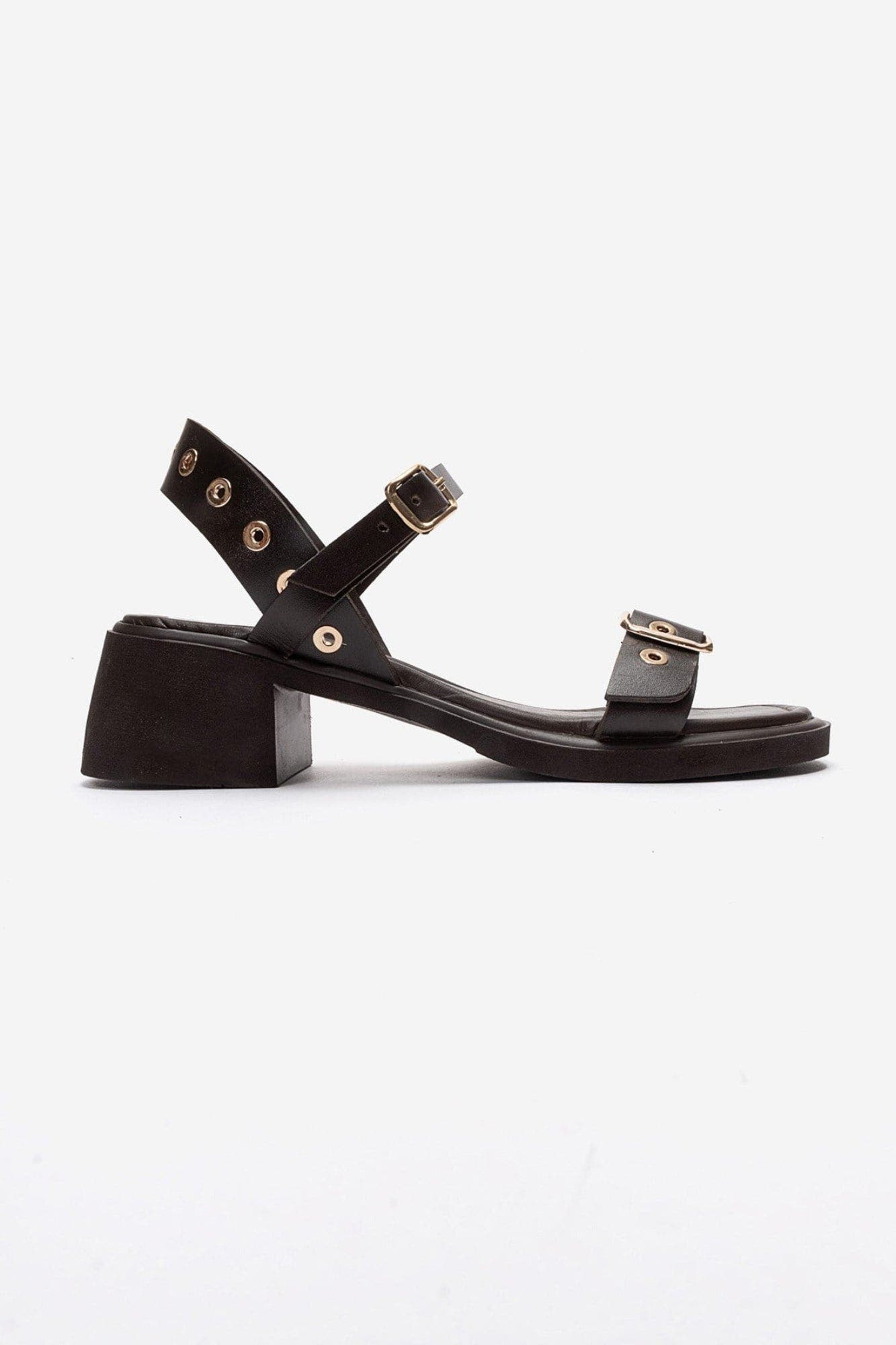 Rabel Leather Block Heel Sandal, Alternate, color, Brown