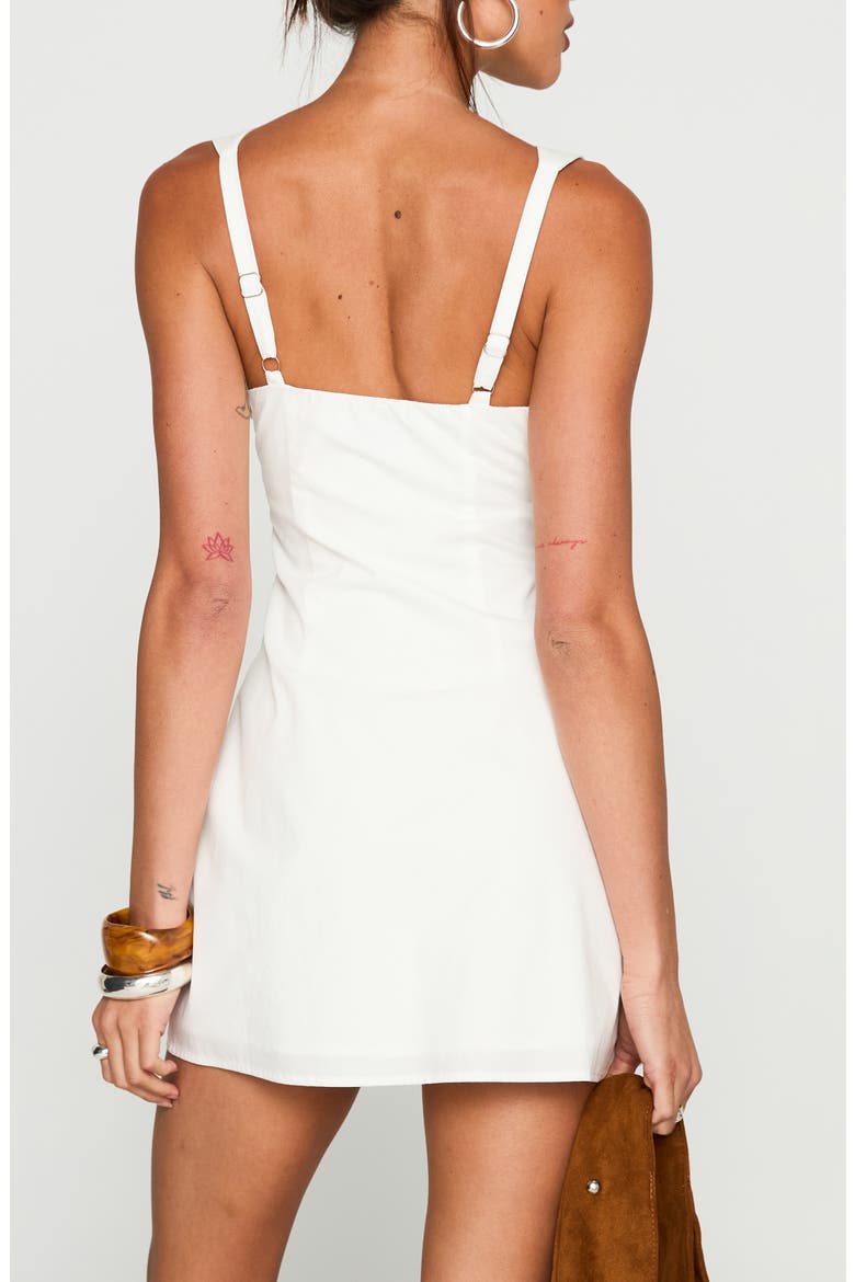 Florien Embroidered Cotton Mini Sundress, Alternate, color, WHITE