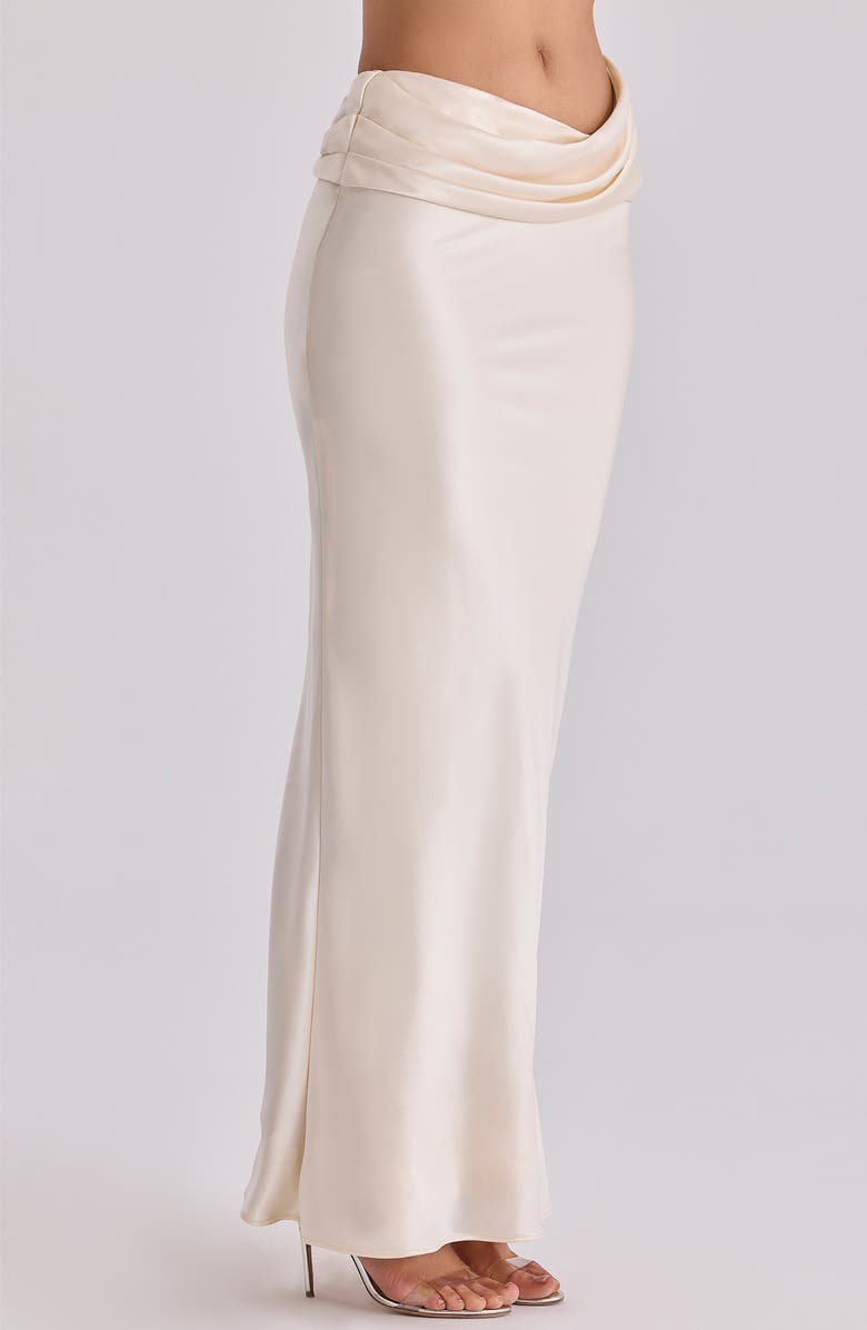 HOUSE OF CB Beau Satin Drape Maxi Skirt, Alternate, color, Vintage Cream