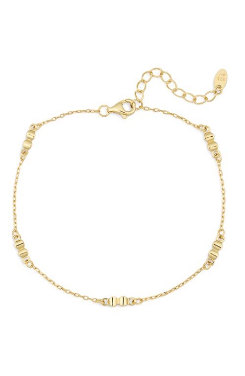 Argento Vivo Sterling Silver Box Chain Anklet In Gold