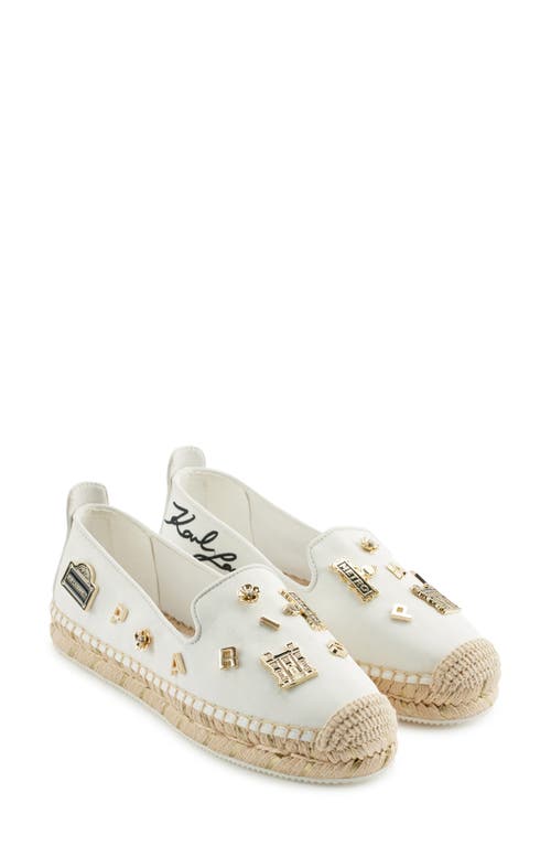 Shop Karl Lagerfeld Michaela Espadrille Flat In Bright White