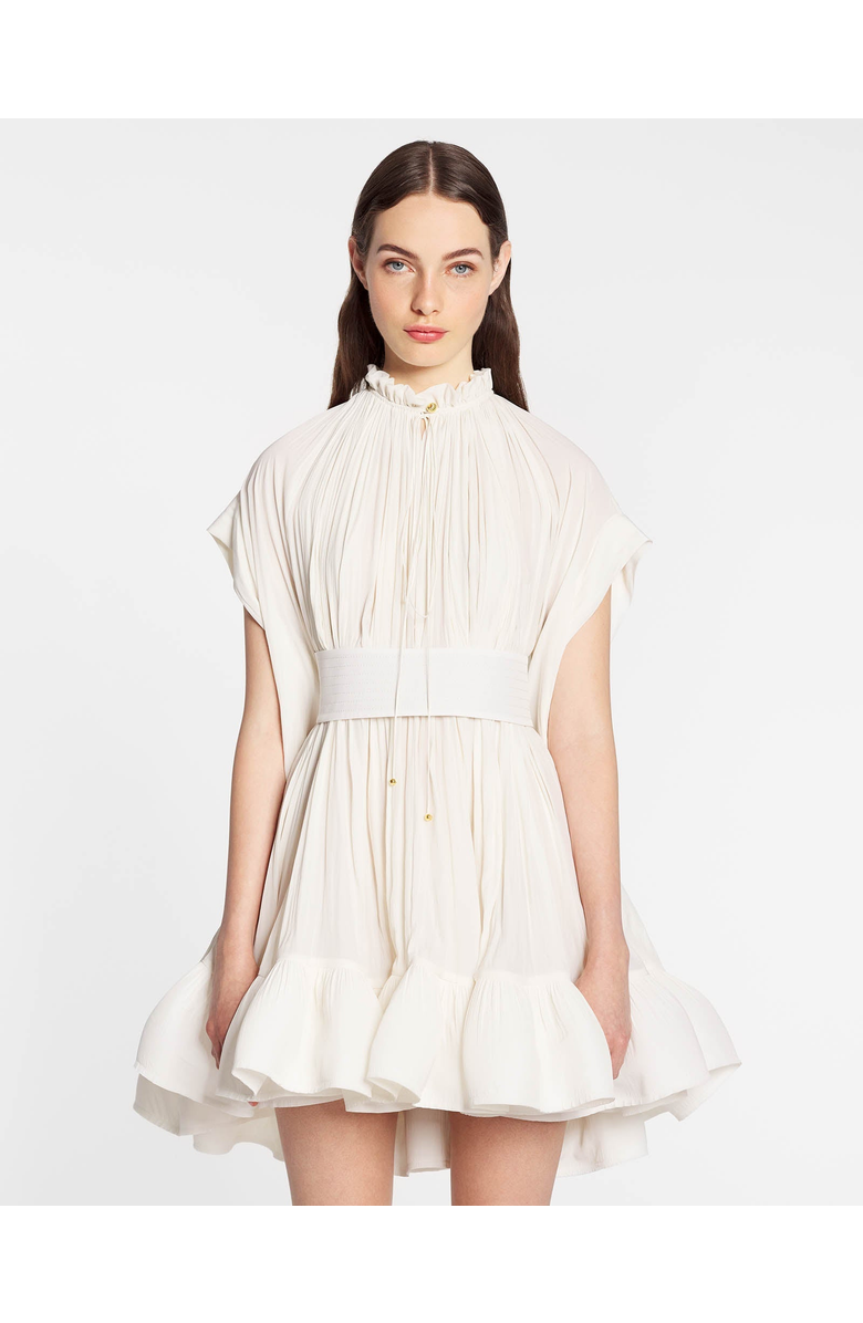 Lanvin Short Charmeuse Dress, Alternate, color, Off White