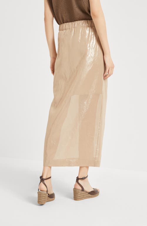 Brunello Cucinelli Coated Cotton Wrap Skirt In Pattern