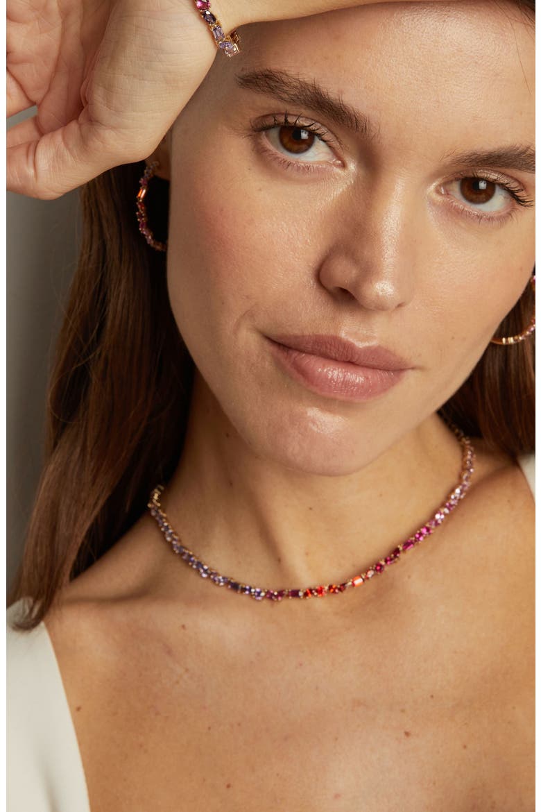 Mixed Shape Tennis Necklace, Alternate, color, Yellow