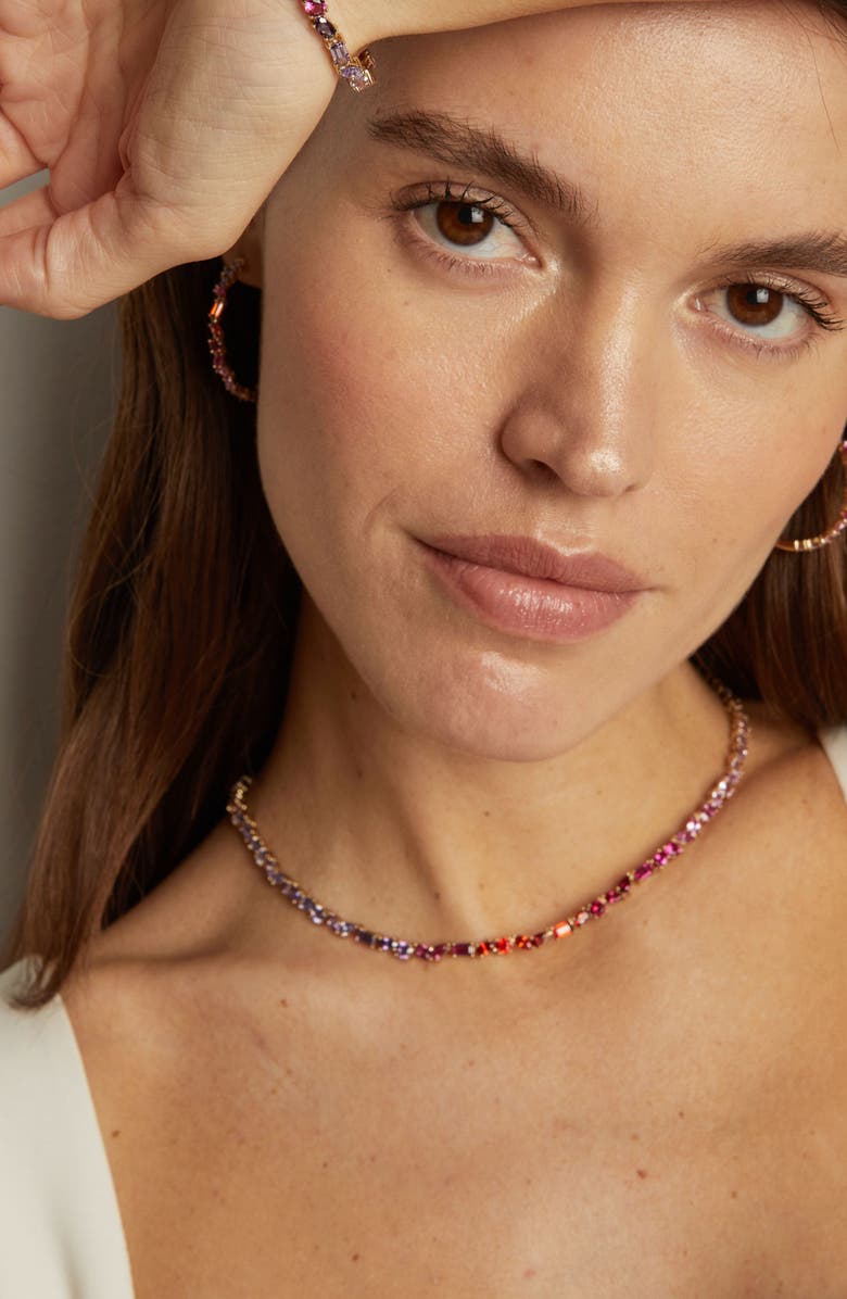 Aurate New York Mixed Shape Tennis Necklace, Alternate, color, Yellow