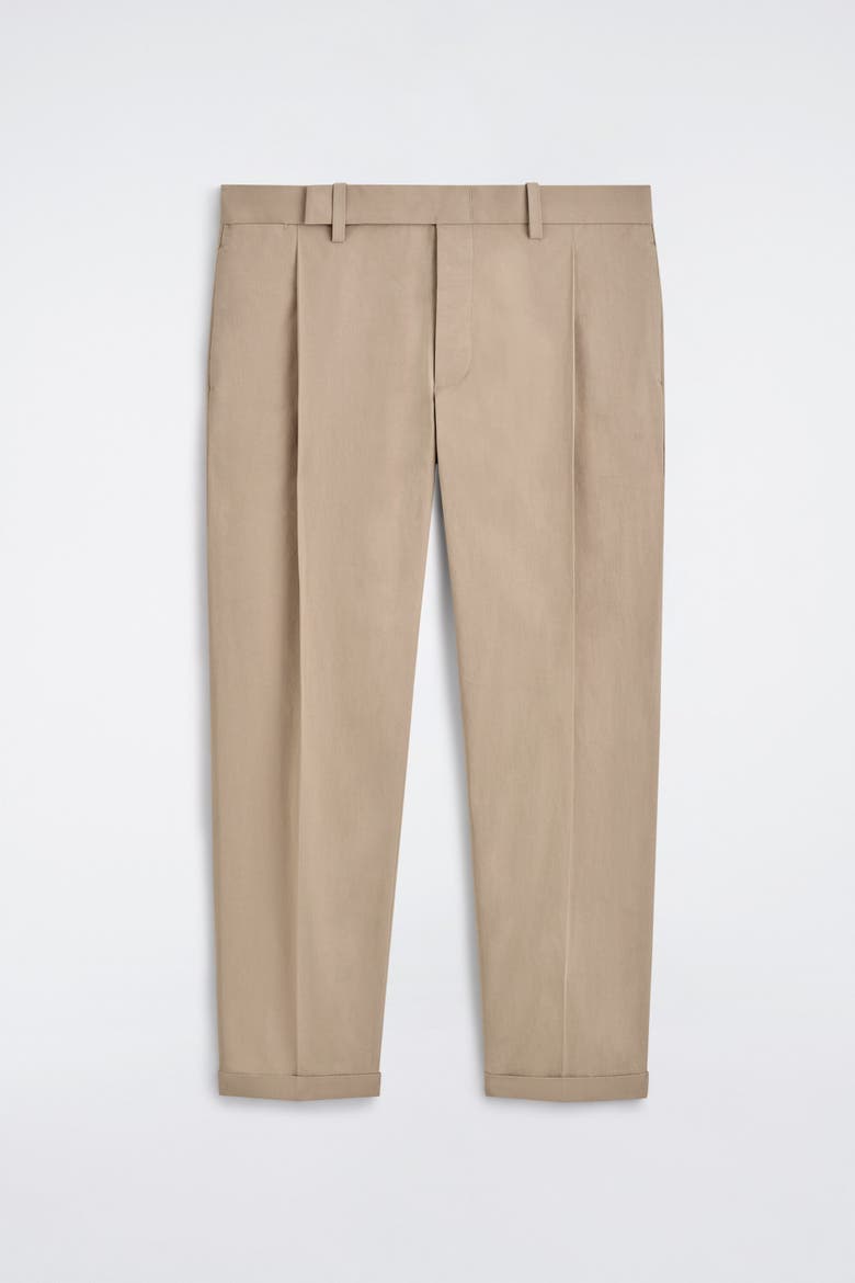 Cotton Regular-fit Straight-leg Trousers, Alternate, color, BEIGE