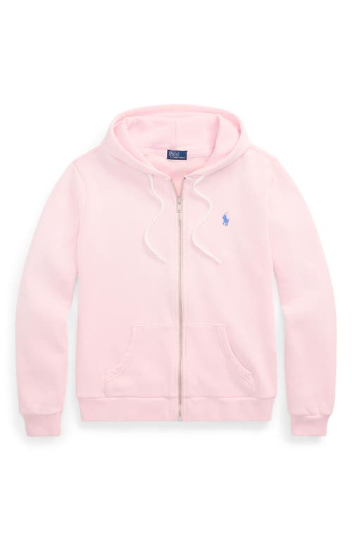 Shop Polo Ralph Lauren Full Zip Fleece Hoodie In Pink Sand