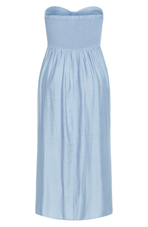 City Chic Peta Serene Convertible Strapless Maxi Dress In Blue