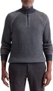 Bugatchi Merino Wool Quarter Zip Polo Sweater