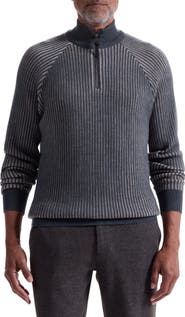 Bugatchi Merino Wool Quarter Zip Polo Sweater