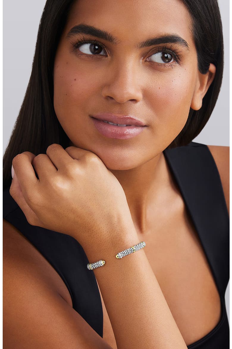 Signature Caviar Versa Cuff Bracelet, Alternate, color, TWO TONE