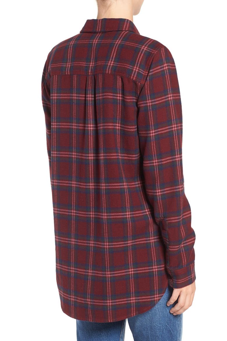 Shrunken Boyfriend Shirt, Alternate, color, DARK CABERNET