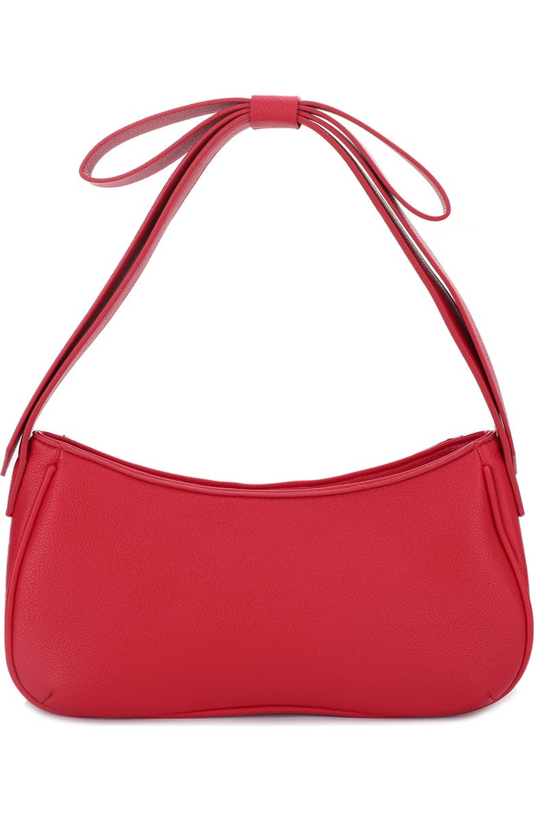 Mali + Lili Marissa Bow Recycled Vegan Leather Shoulder Bag, Main, color, Red