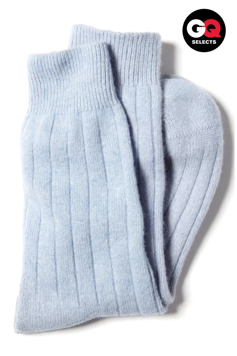 Cashmere Blend Socks, Alternate, color, SKY BLUE