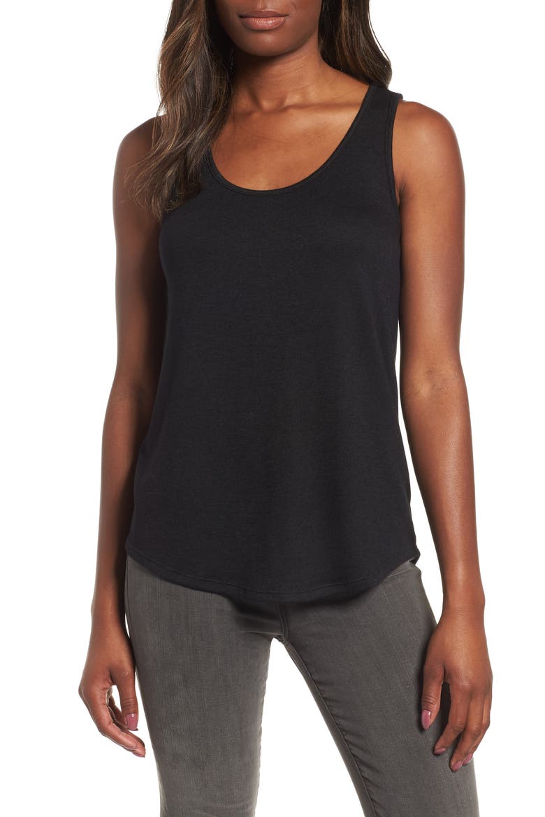 Gibson x Living in Yellow Ann Racerback Tank (Nordstrom Exclusive), Main, color, BLACK