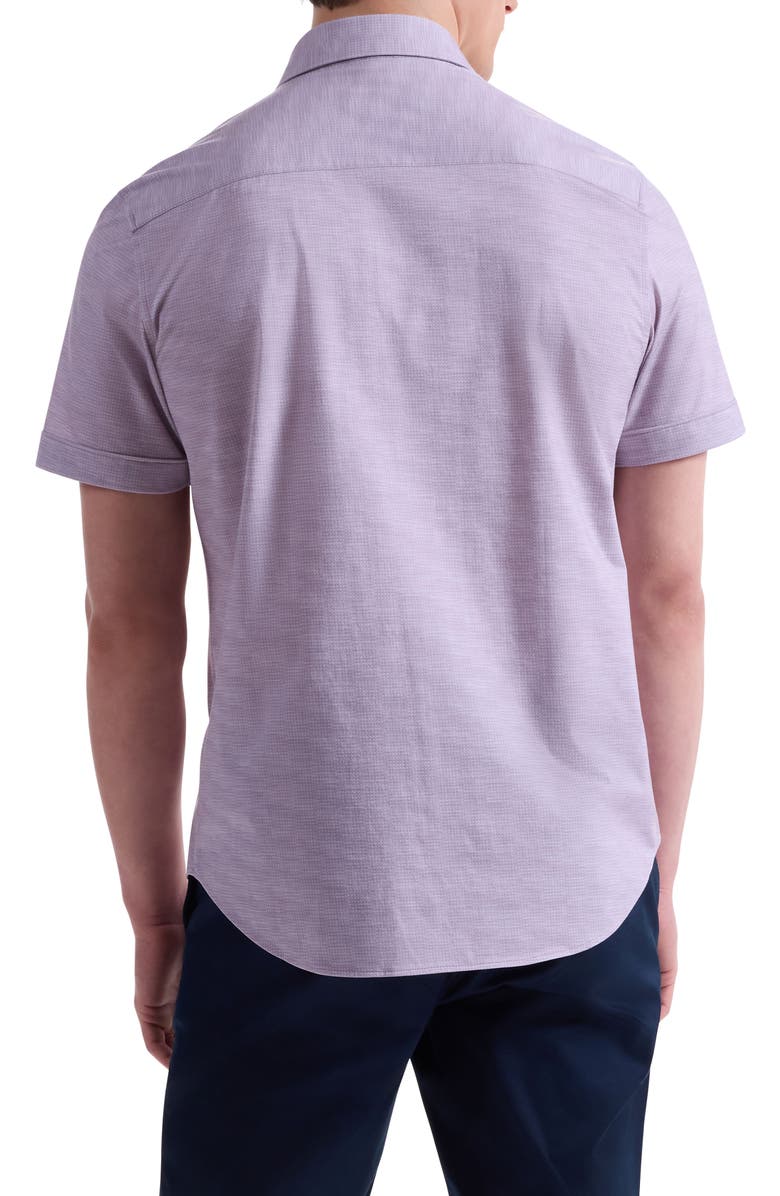 Bugatchi Miles OoohCotton<sup>®</sup> Short Sleeve Button-Up Shirt, Alternate, color, Wood Rose