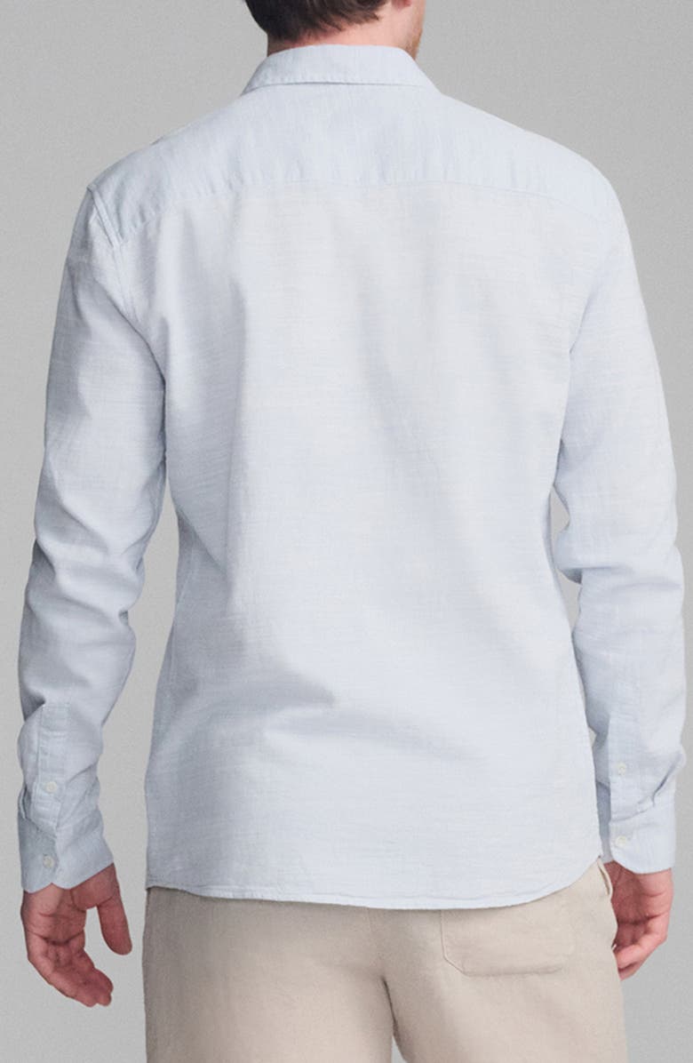 Mavi Jeans Slim Fit Textured Cotton Button-Up Shirt, Alternate, color, Blue Yonder