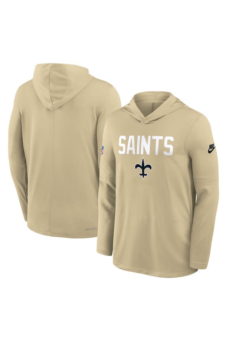 Men's Nike Gold New Orleans Saints Sideline Alt Pack Dri-FIT Lightweight Hooded Top, Alternate, color, Gold