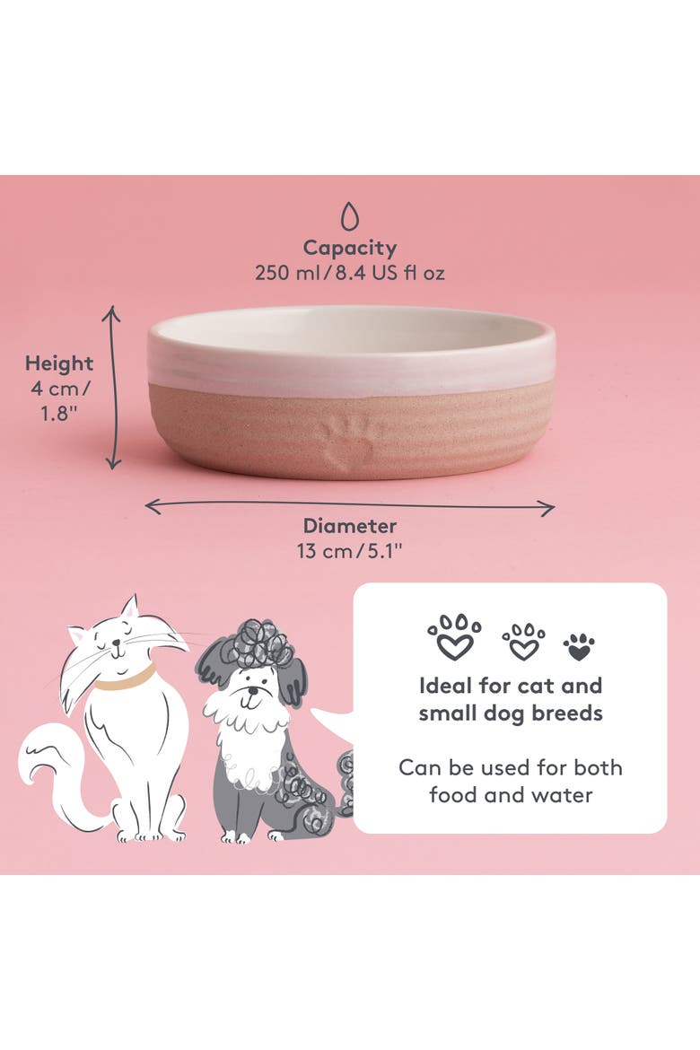 Heart Paw Pet Bowl, 5.1 Inch, 8.4oz, Food Water Dish, Alternate, color, Multicolored