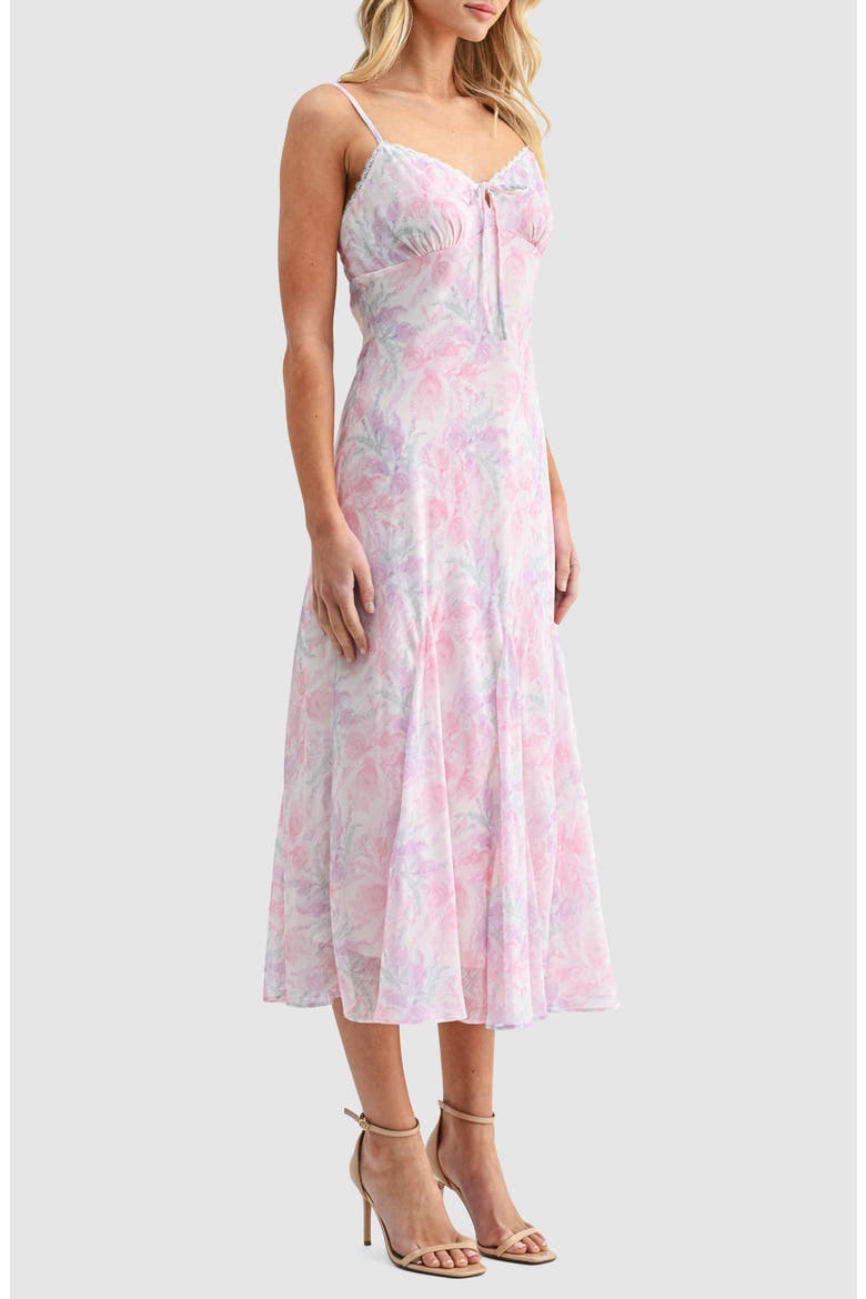Sweetheart Tie Neck Midi Dress, Alternate, color, PINK LILAC
