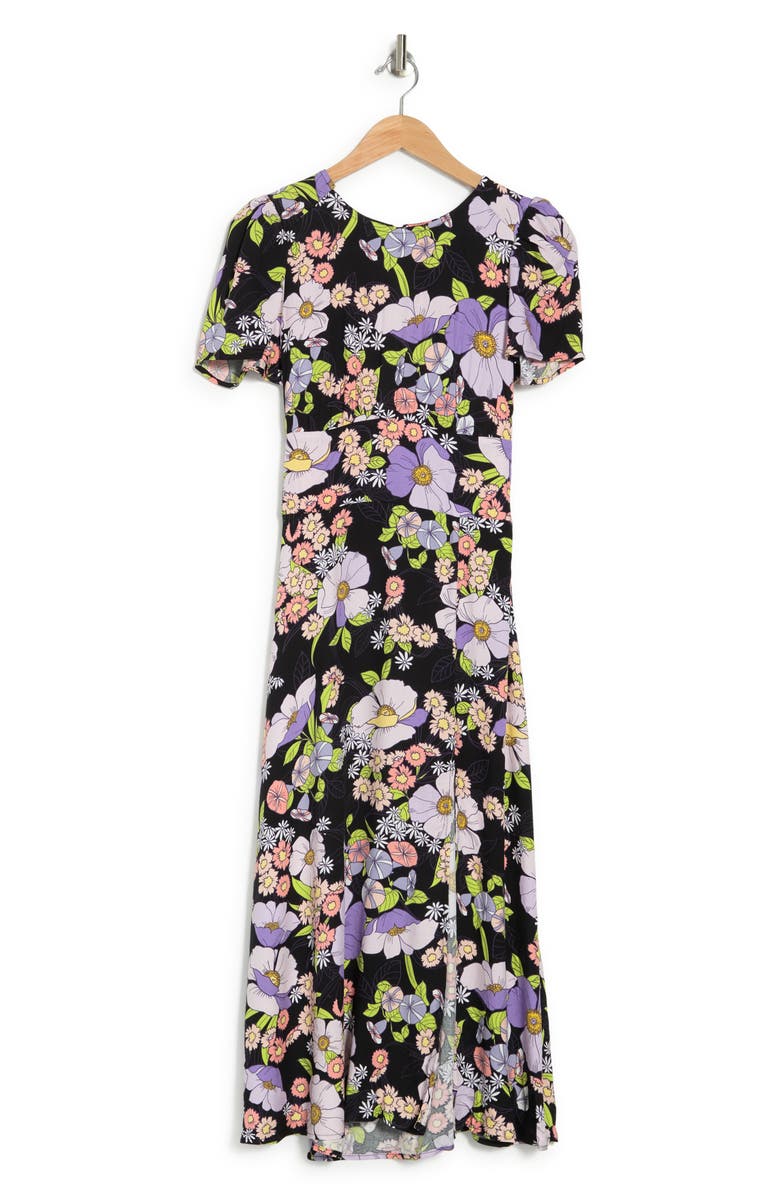 AFRM LOS ANGELES AFRM Jamie Print Open Back Short Sleeve Dress, Alternate, color, 