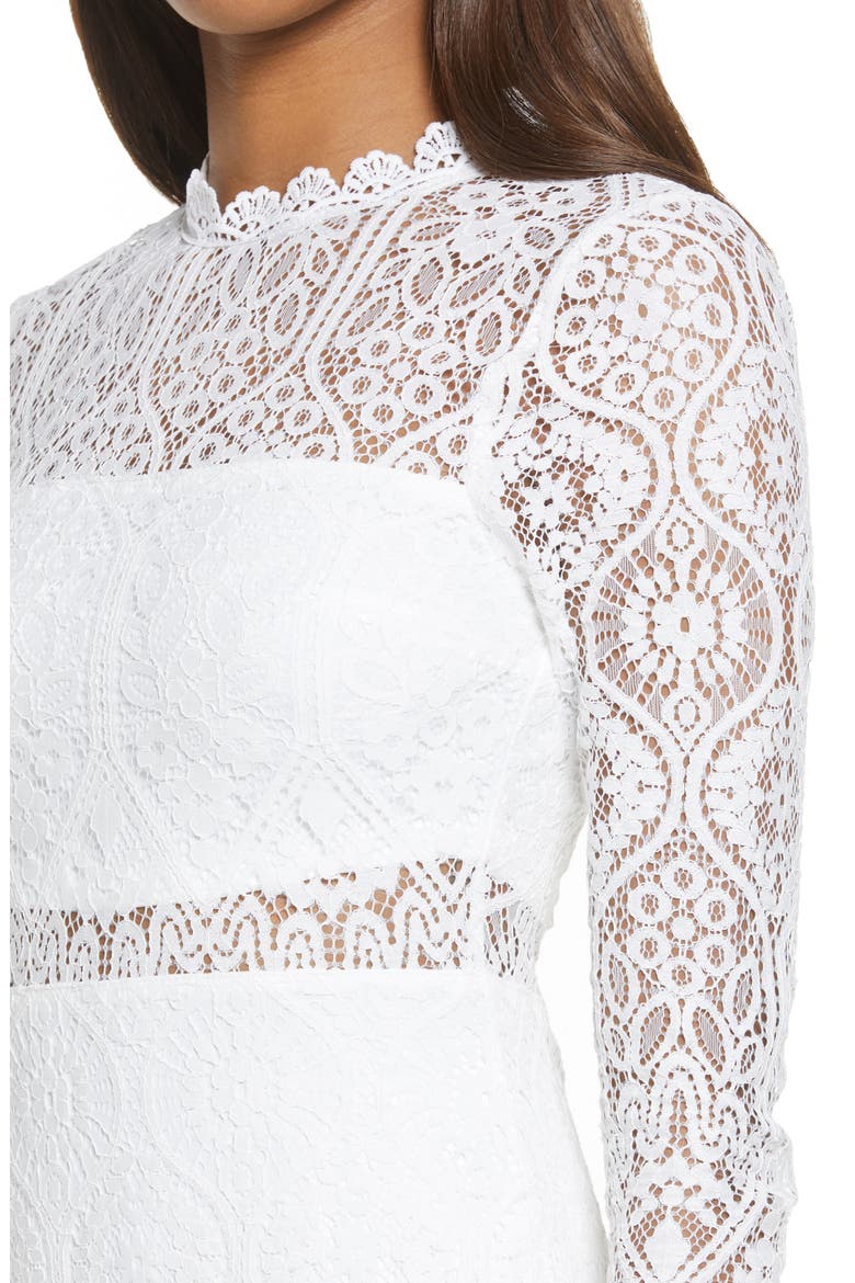 Appetite for Seduction Lace Long Sleeve Dress, Alternate, color, WHITE