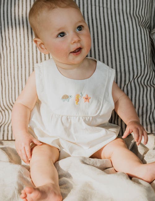 Purebaby Seaside Bodysuit In White