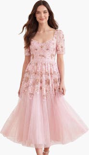 Needle & Thread Wisteria Sweetheart Short Sleeve Dress